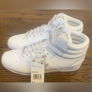 Woman's Reebok Classic Princess White Leather High Top Sneakers Size 8.5 NEW